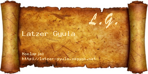 Latzer Gyula névjegykártya